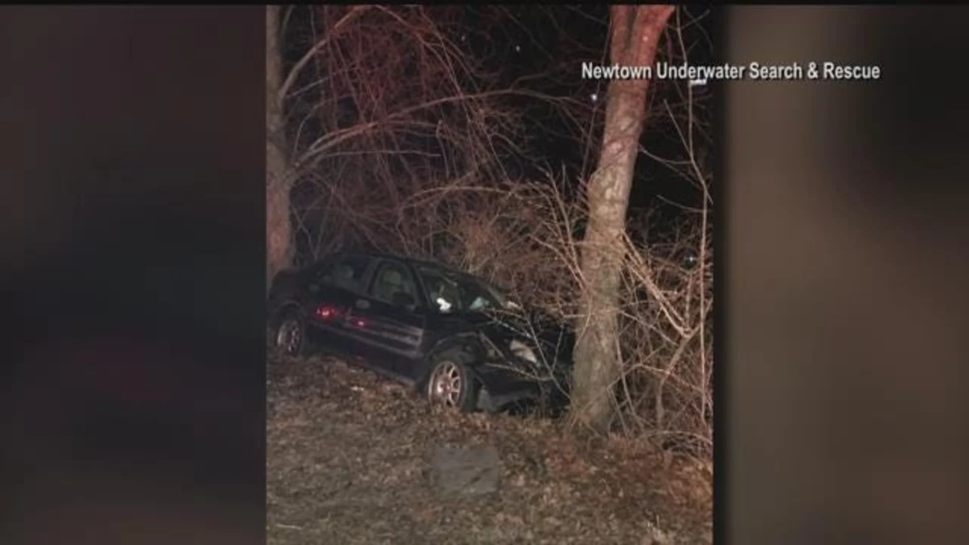Crews rescue people from car that went into pond