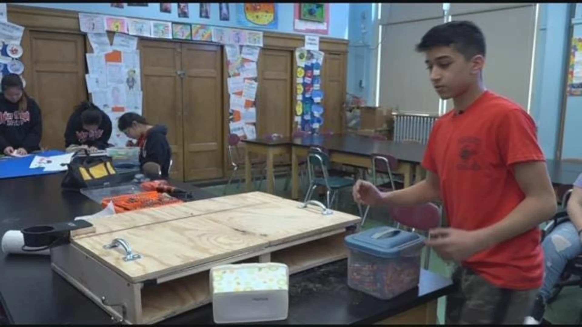 Students at Brooklyn school build wheelchair-accessible desk for classmate