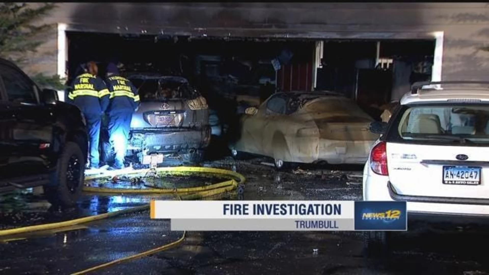 Fire breaks out inside garage of Trumbull home