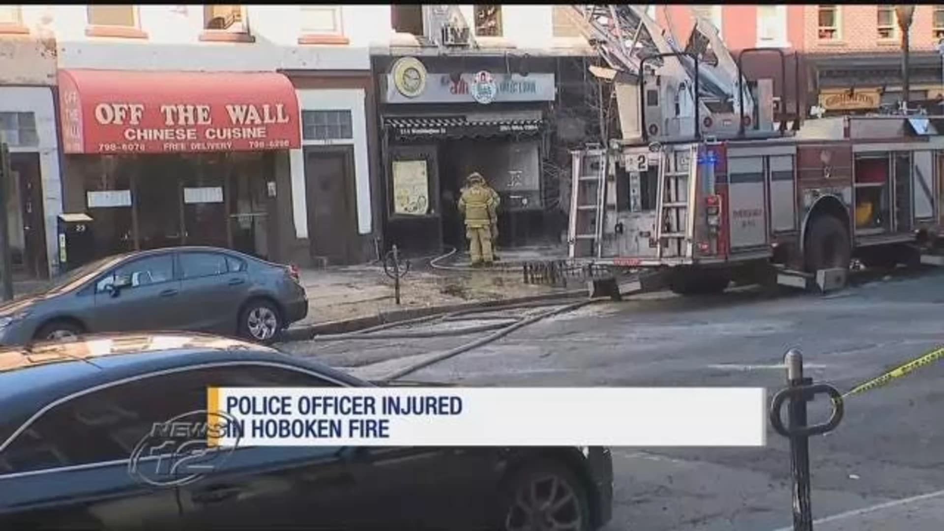 Police officer hospitalized after 3-alarm fire in Hoboken
