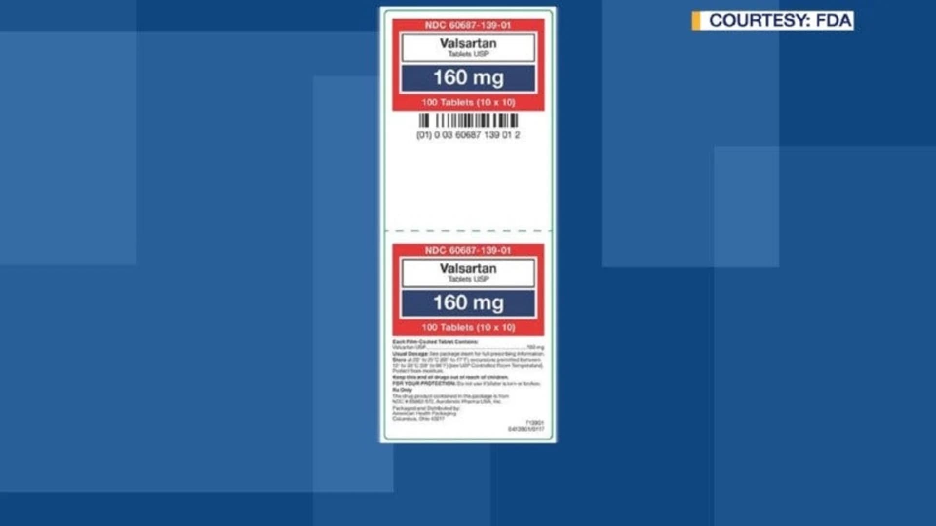 Blood pressure medication recalled due to possible carcinogen