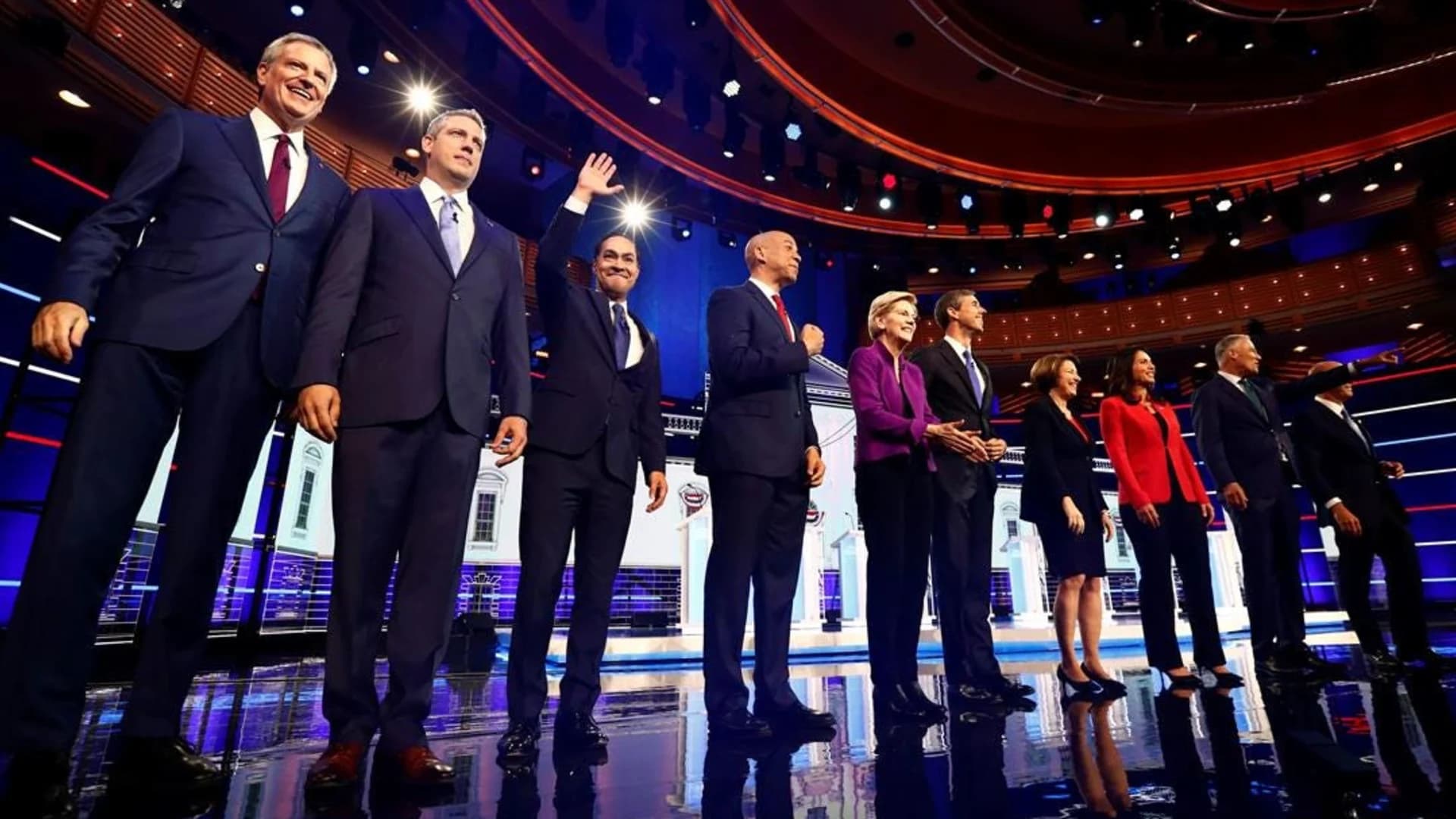 Democrats rail against economy-for-the-rich in first debate