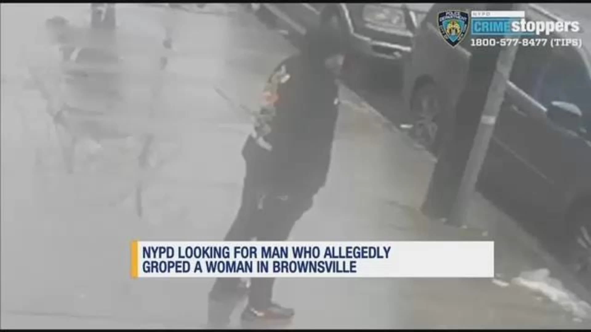 VIDEO: Police seek man who fondled woman on street corner