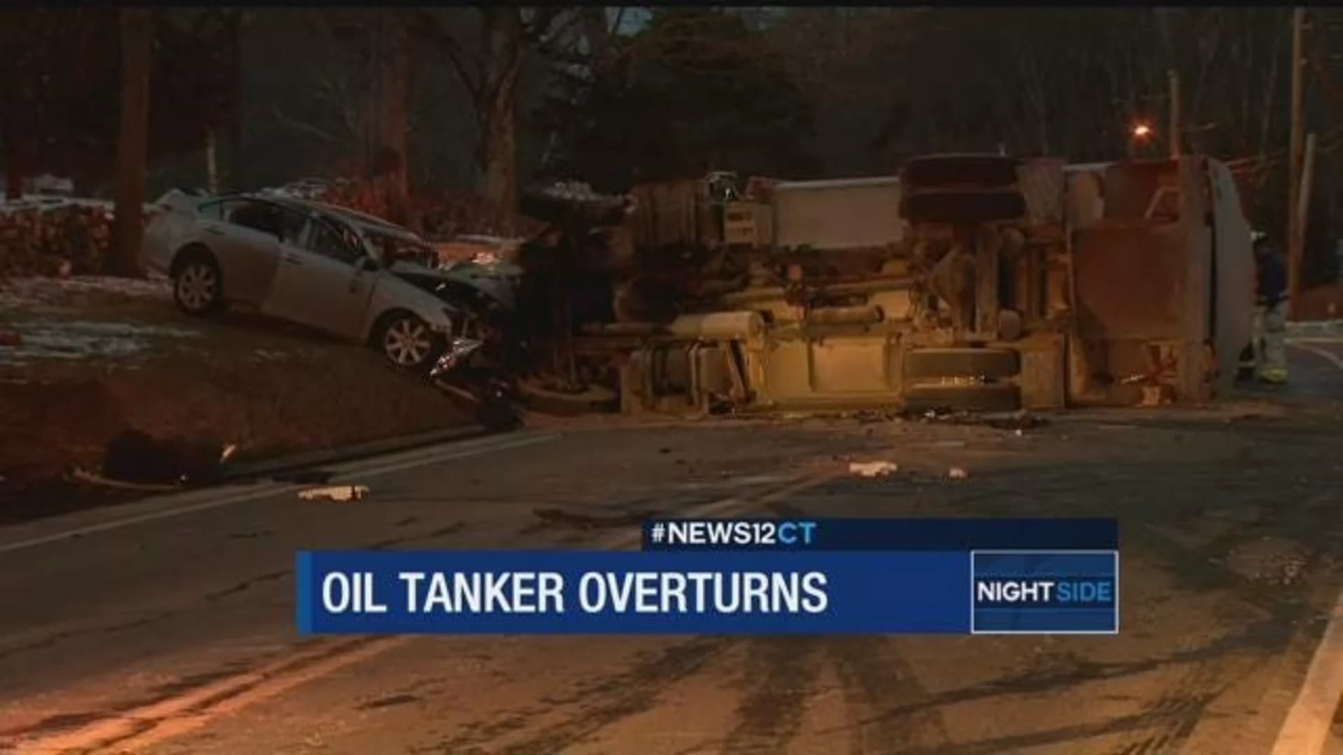 Oil truck collides with Lexus in Woodbridge
