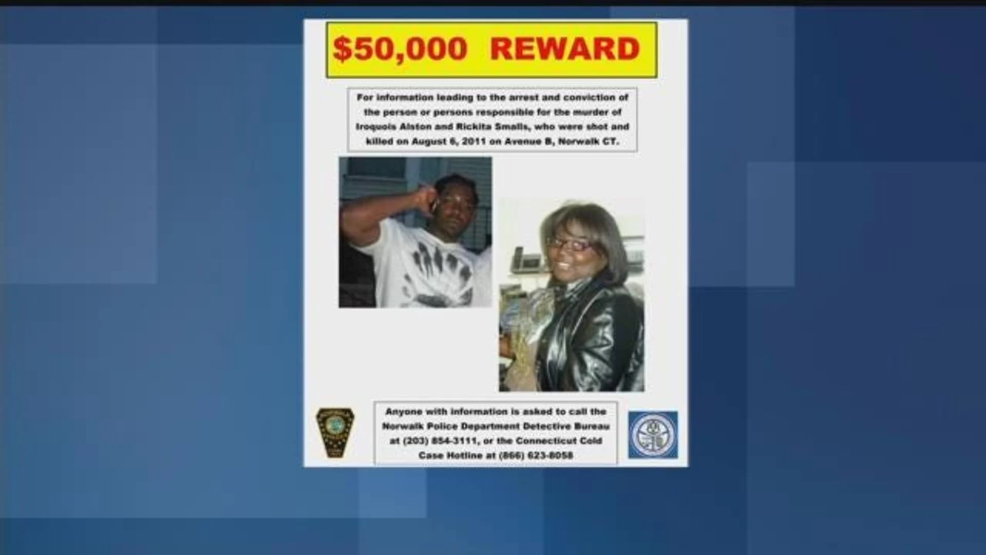 Police offer reward for information about 2011 Norwalk double homicide
