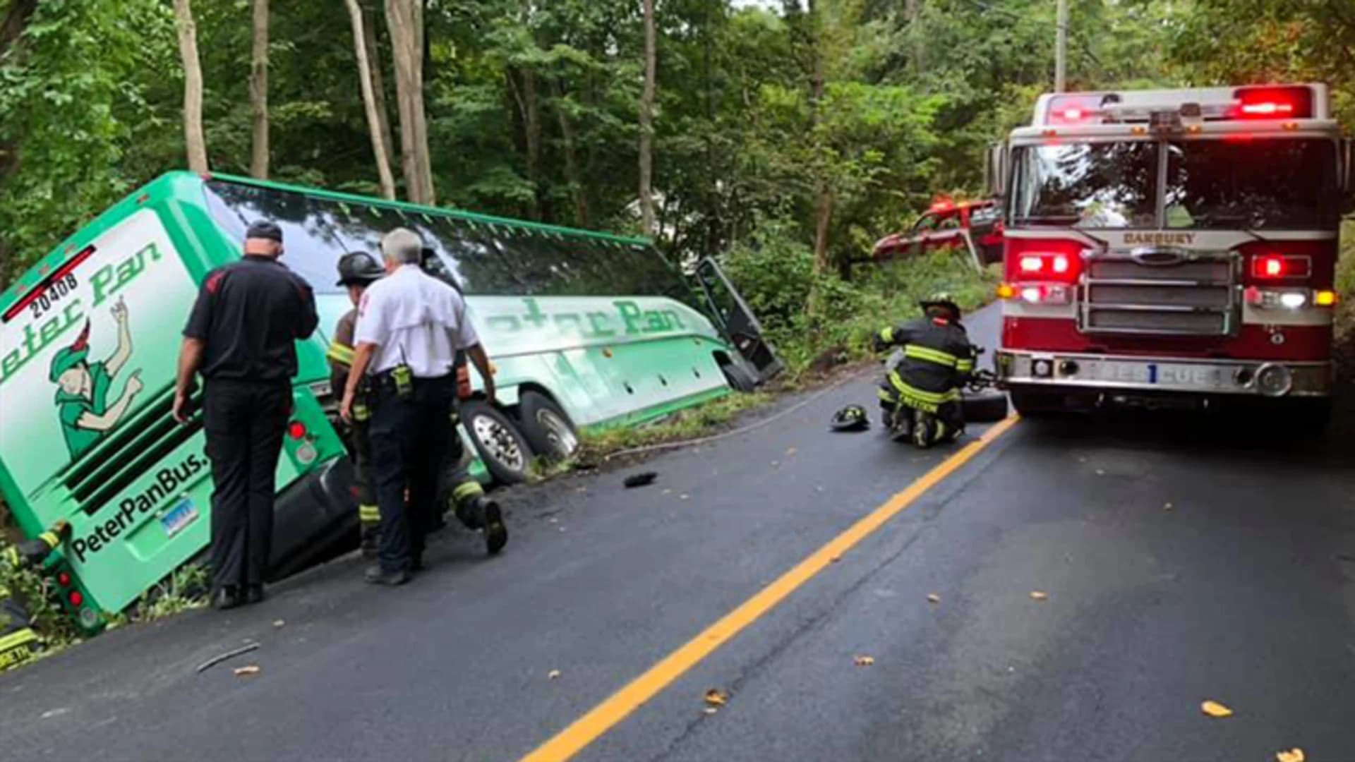 Officials: Bus goes off road in Danbury, closes street