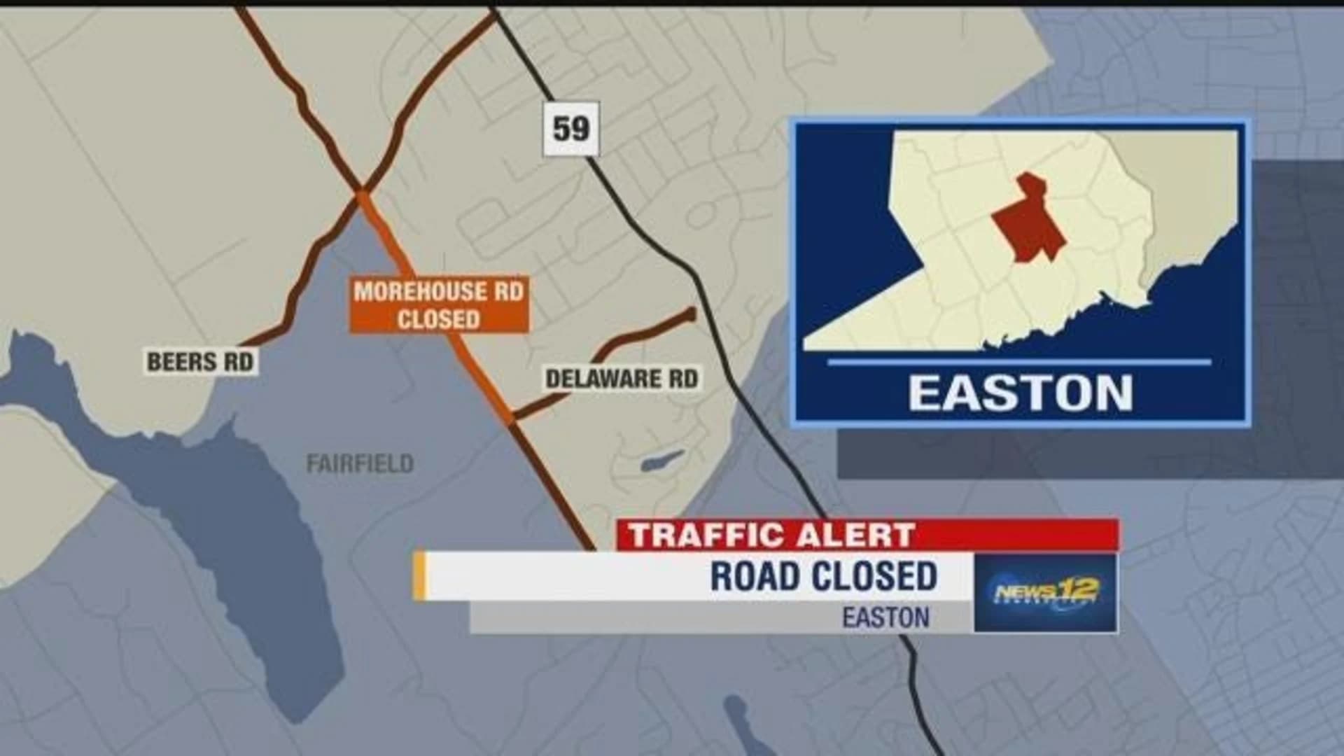 Morehouse Road closed in Easton