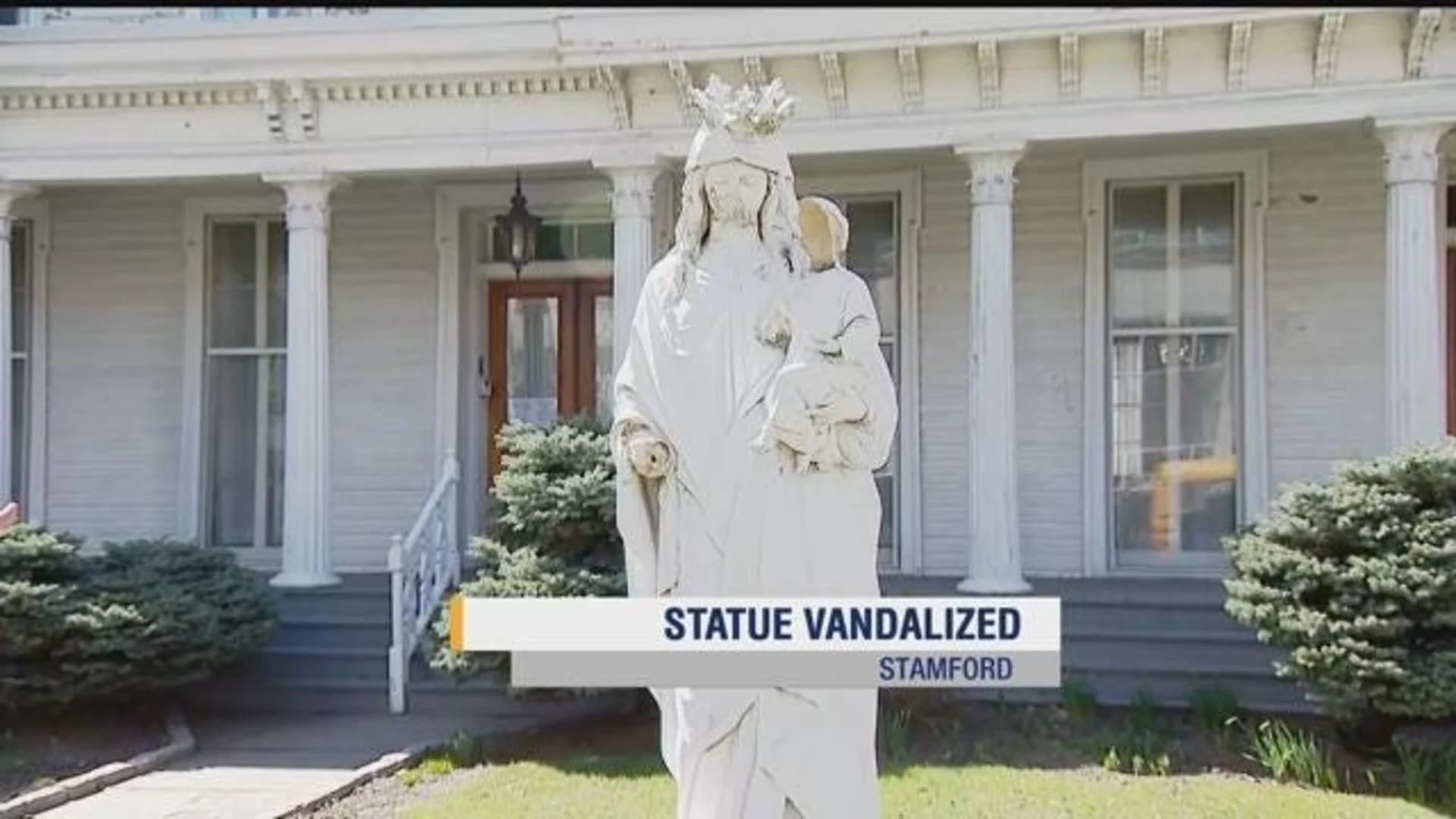 Vandal breaks statue at Stamford church