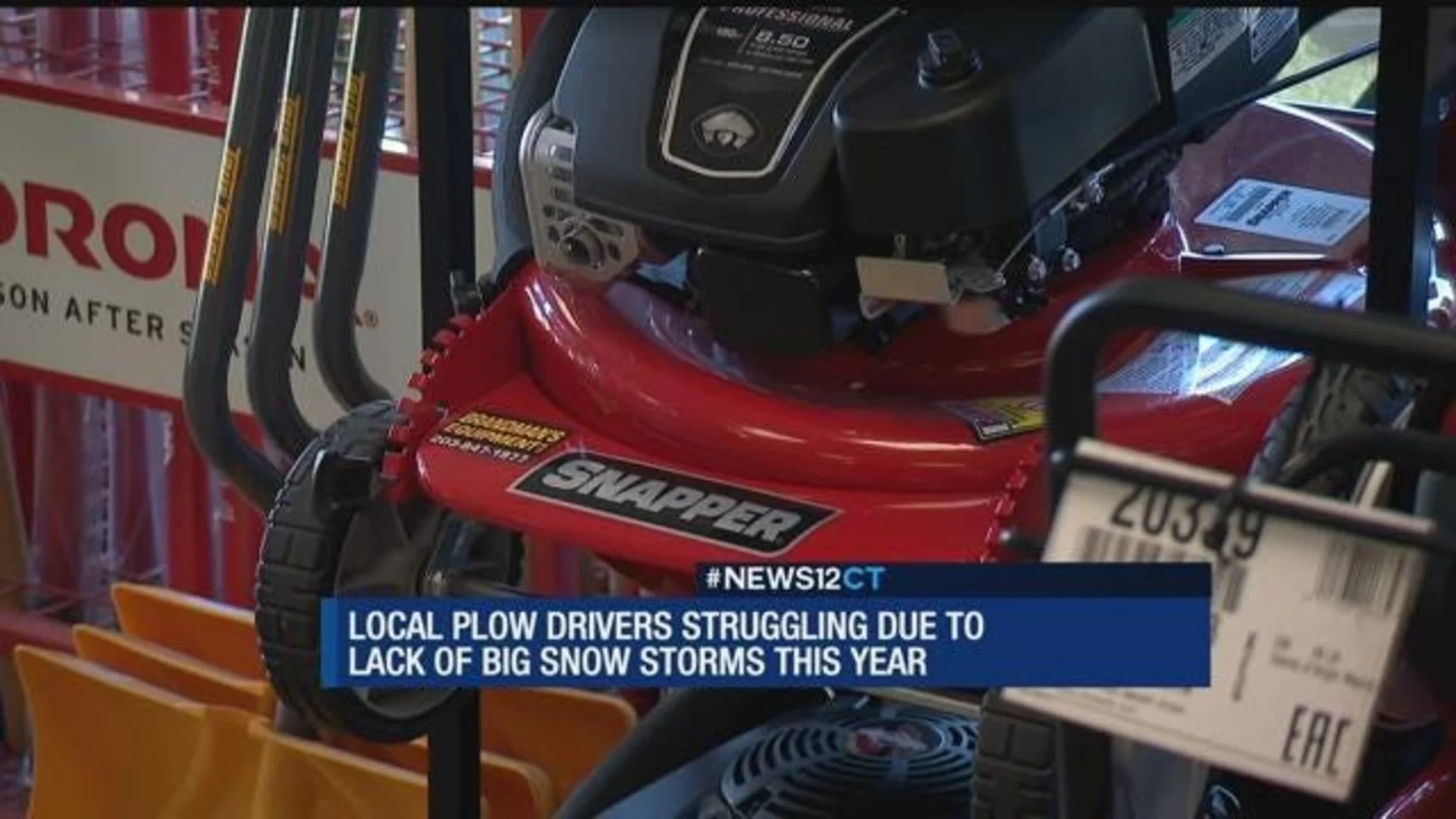 Snowplow drivers, supply stores struggle due to light winter