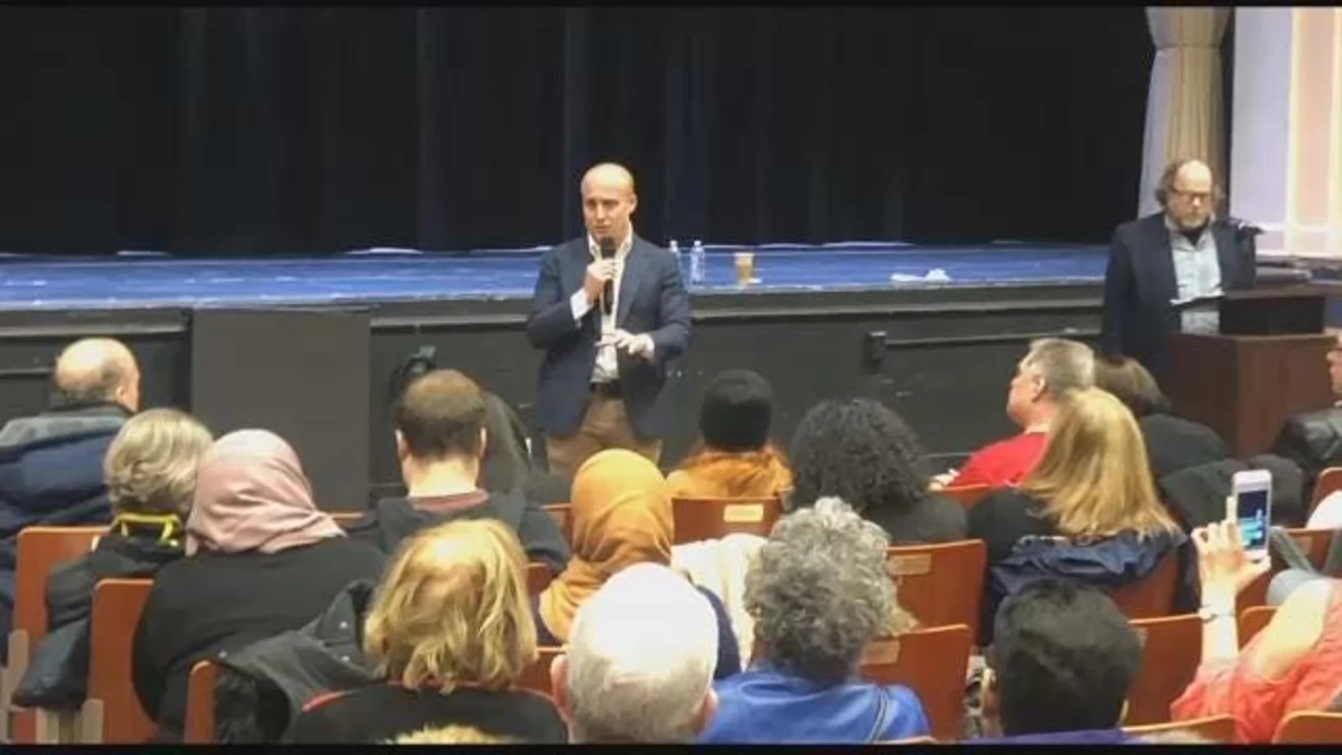 Rep. Max Rose speaks with constituents at Bay Ridge town hall