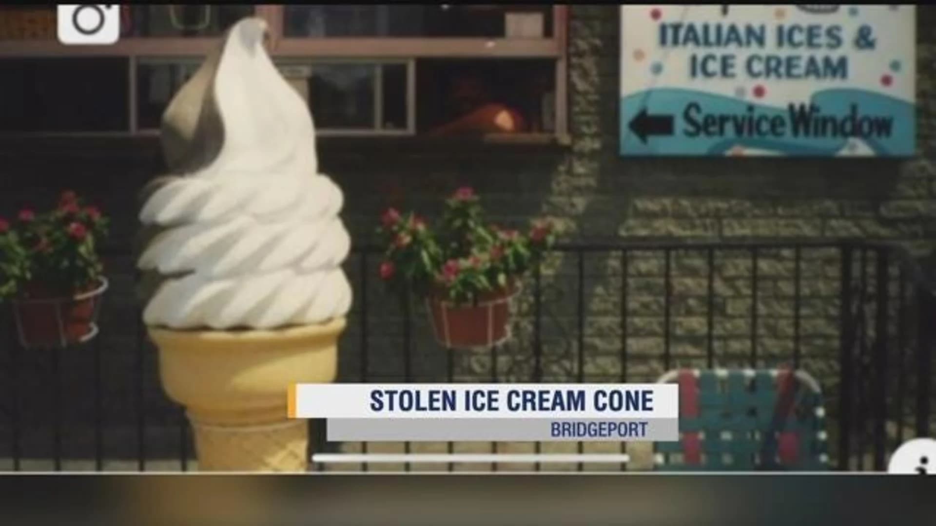 ‘It’s a Bridgeport icon’: Plastic cone stolen from ice cream shop