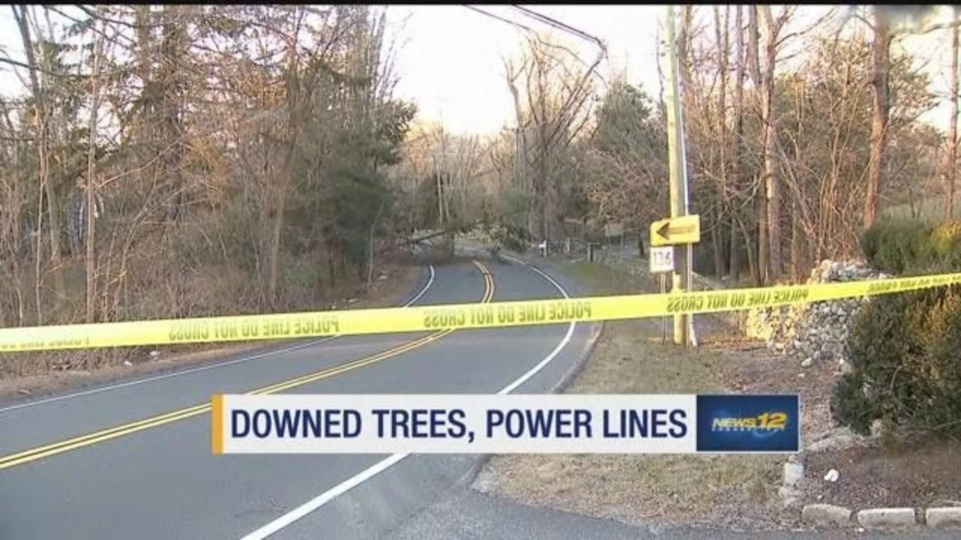 Wind gusts leave trees, powerlines down across state roadways