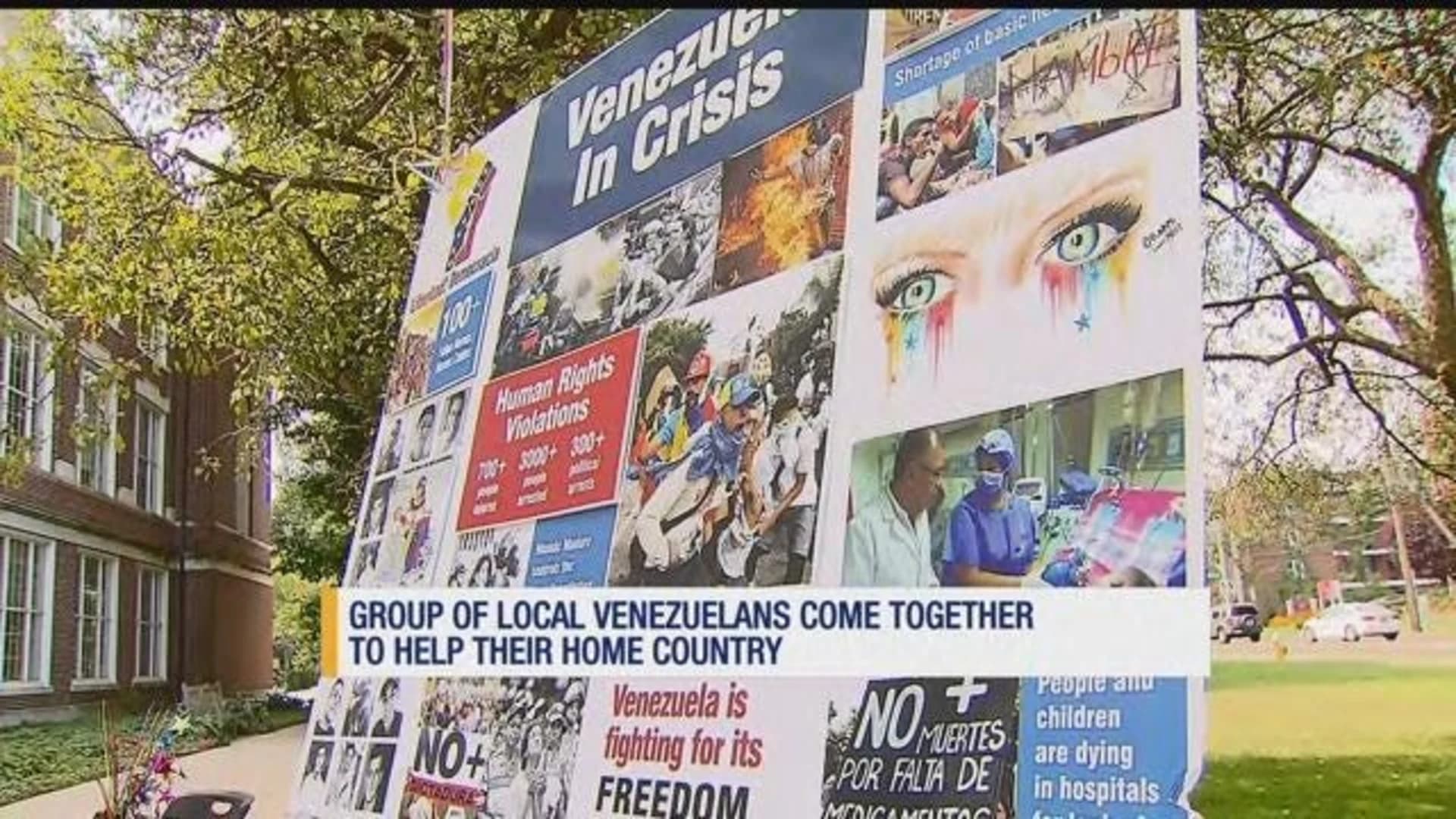 Local Venezuelans gather in Greenwich to help home country