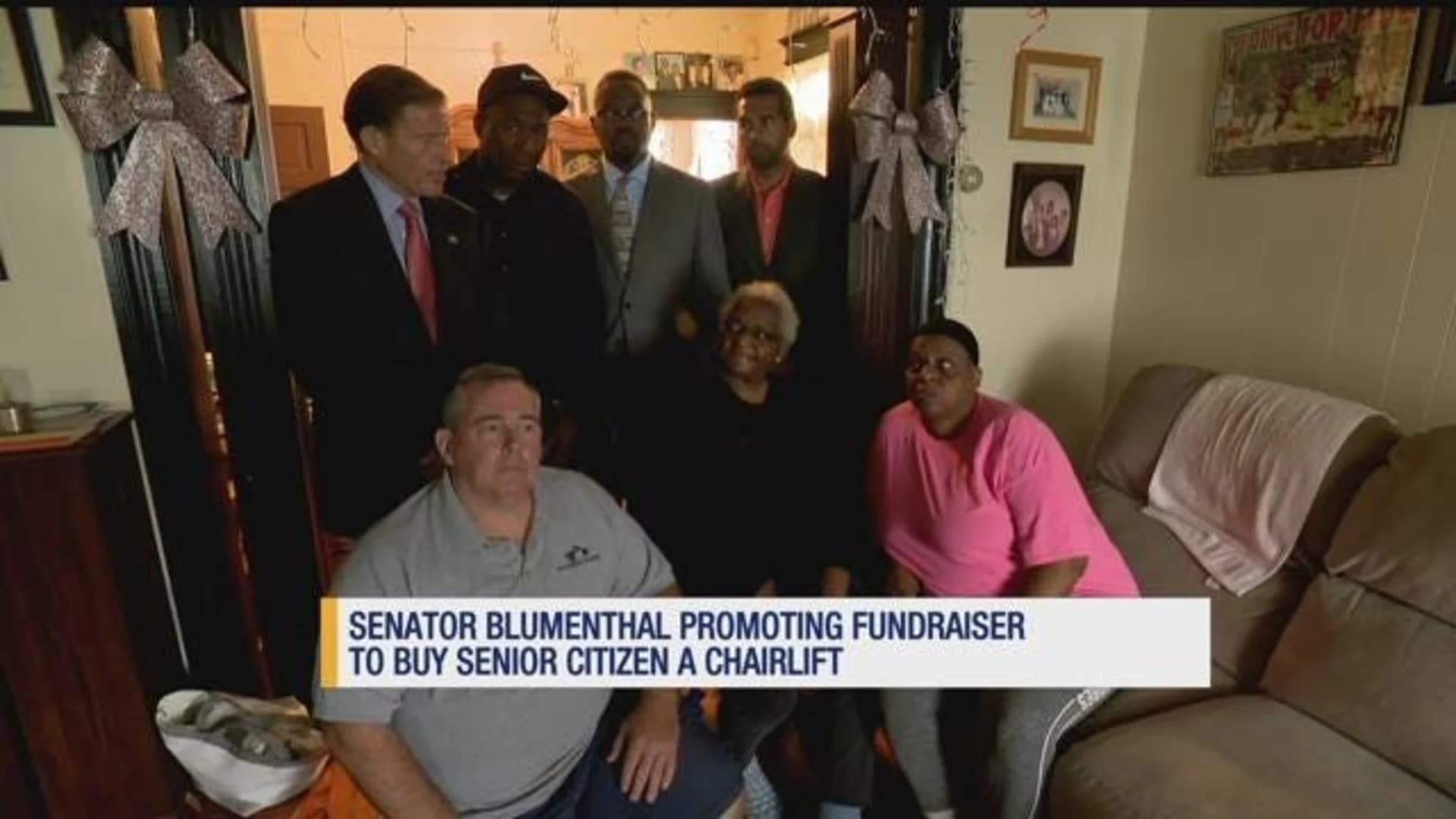Sen. Blumenthal promotes fundraiser for senior citizen
