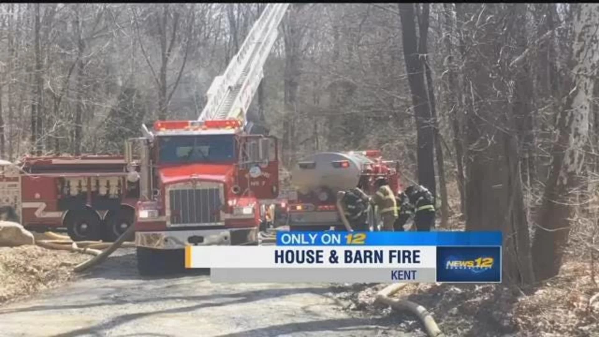 Fire destroys house, barn in Kent