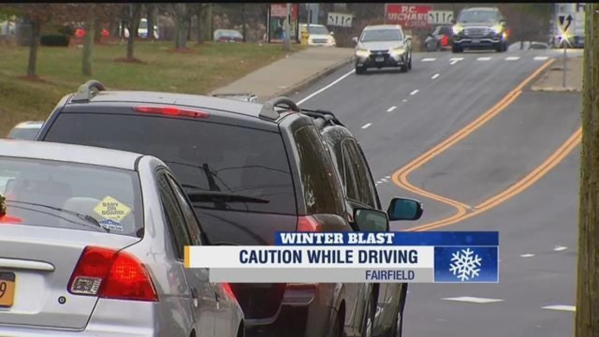 Residents urged to use caution while driving amid snowfall