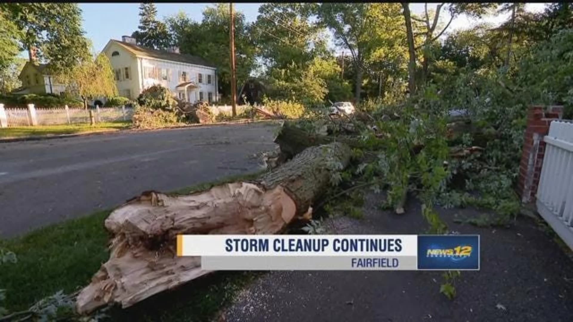 Old Post Road closed in Fairfield following storm cleanup