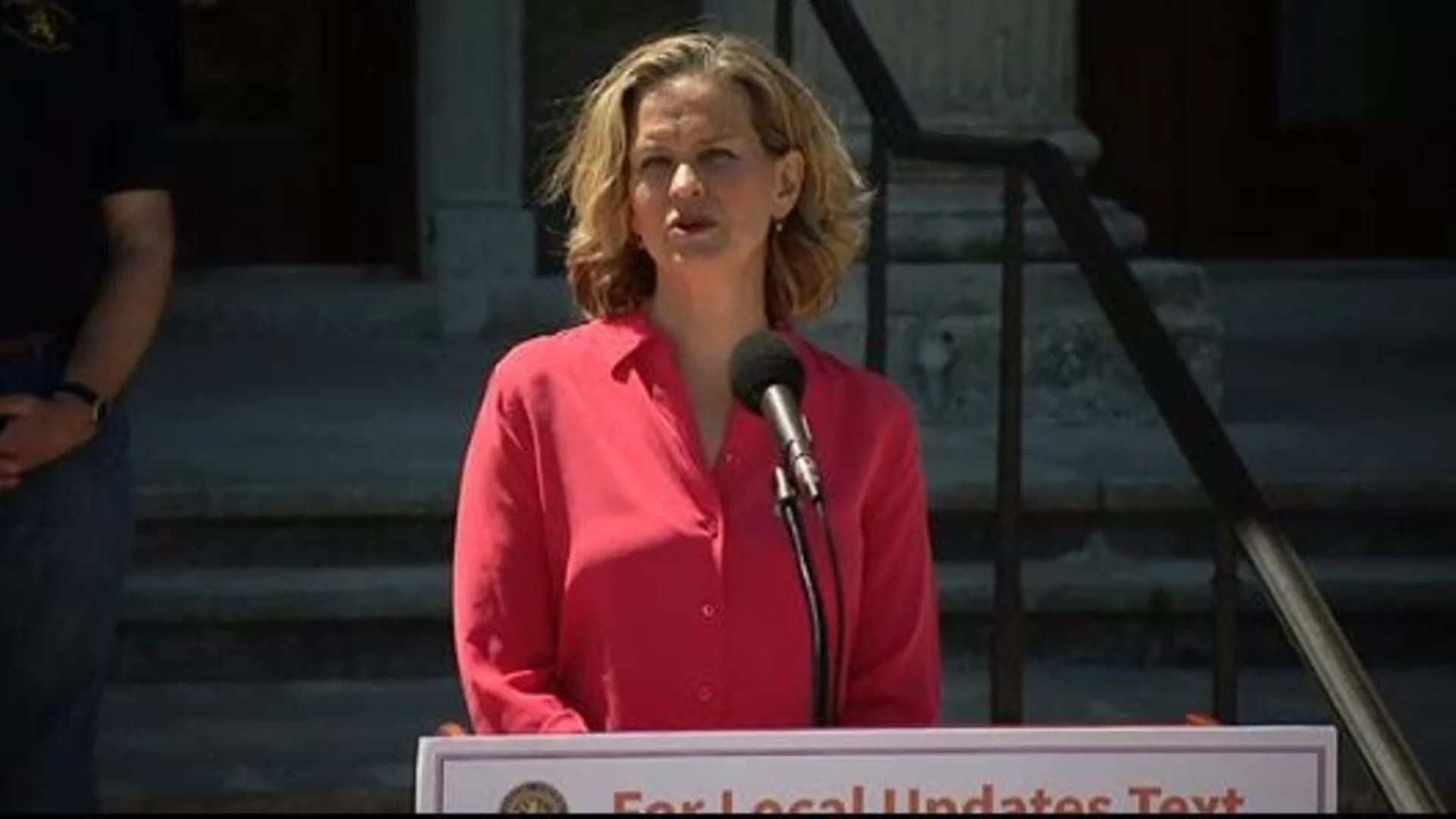 Nassau County Executive Laura Curran is giving an update on the aftermath of Isaias - LIVE VIDEO